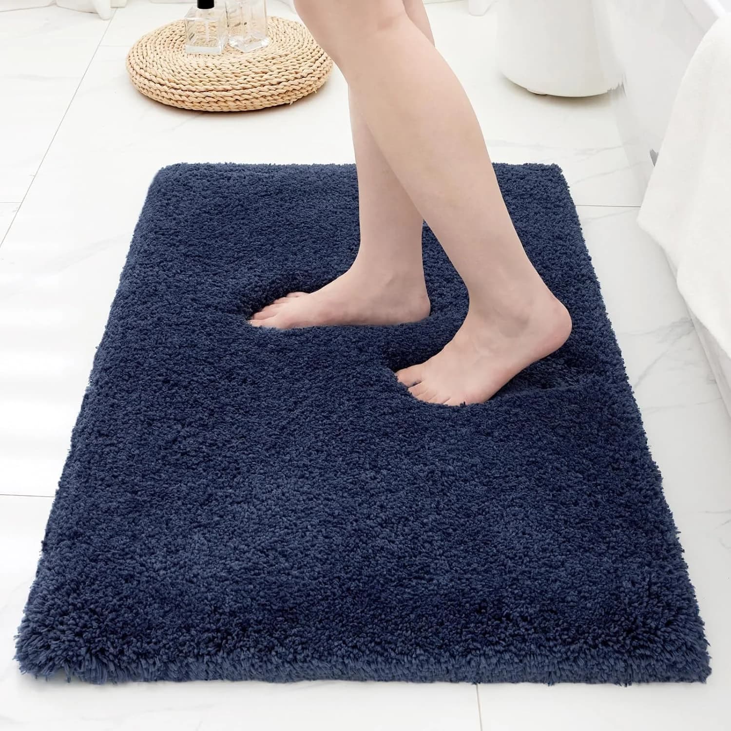Bathroom Rugs Non Slip Washable, Ultra Thick Soft Microfiber Absorbent Bath Mats, High Density Foam Latex Non Slip Backi