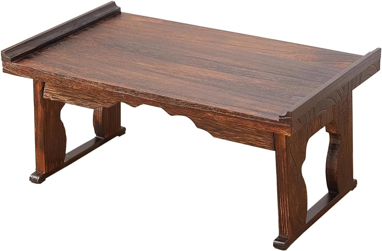 Foldable Japanese Small Floor Table, Wood Altar Meditation Table