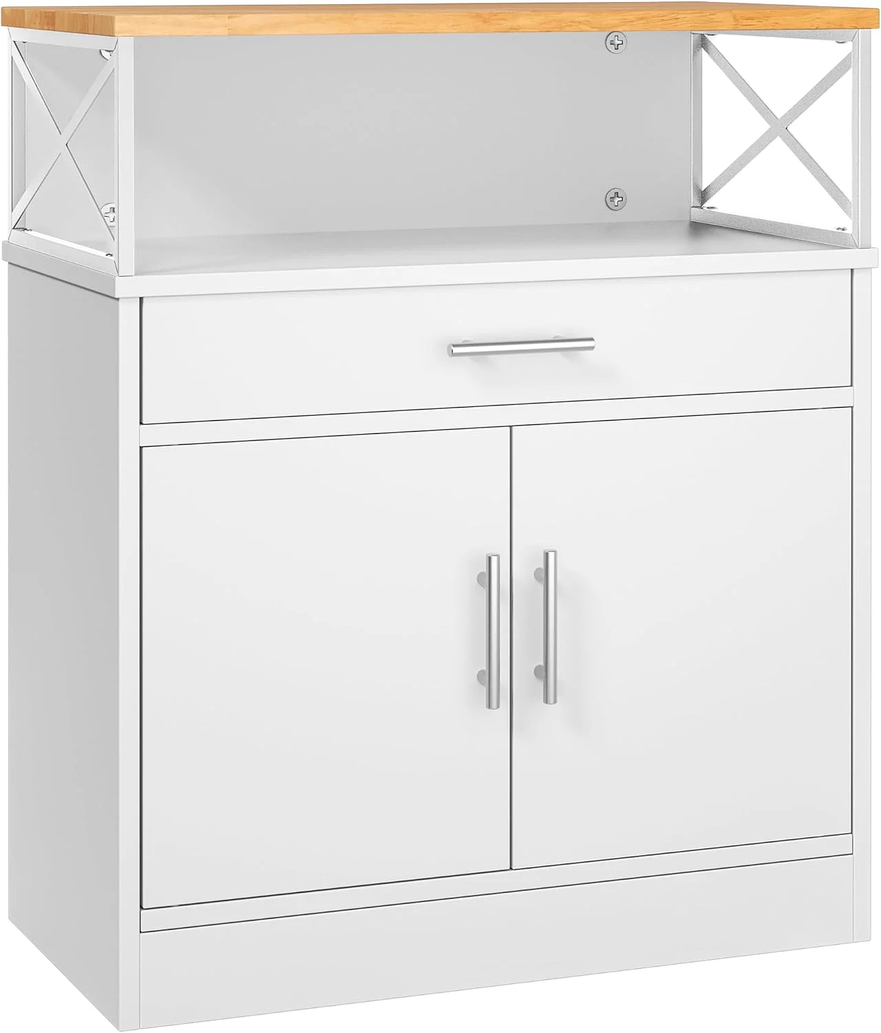 Shintenchi Kitchen Buffet Cabinet with Adjustable Shelf, Modern Kitchen Storage Cabinet,Farmhouse Coffee Bar Cabinet（Whi