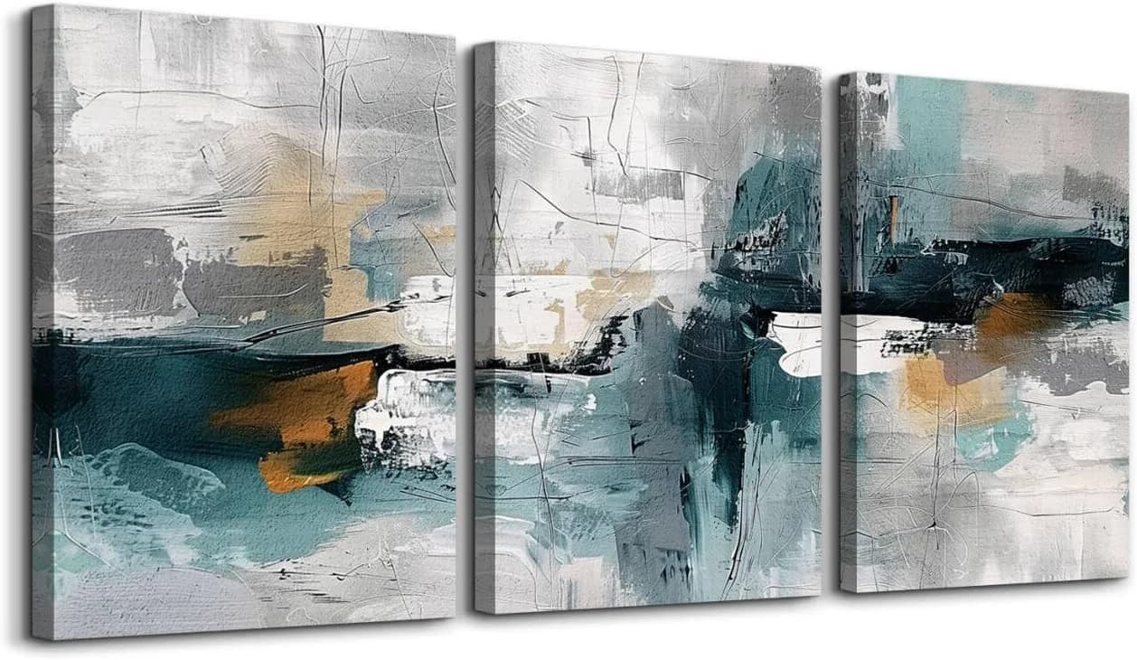 TTHYUEWS Abstract Wall Art For Living Room Bedroom Wall Decor Modern Office Decorations Color Block Wall Paintings Pictu