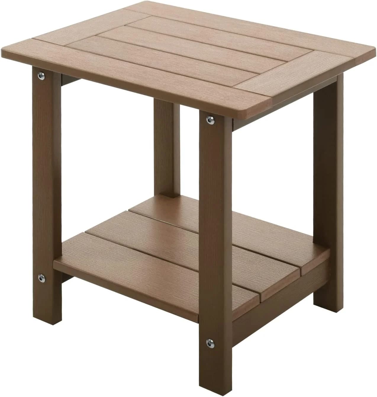 Meluvici Double Adirondack Outdoor Side Table Weather Resistant, Outdoor Rectangular Patio End Table for Adirondack Chai