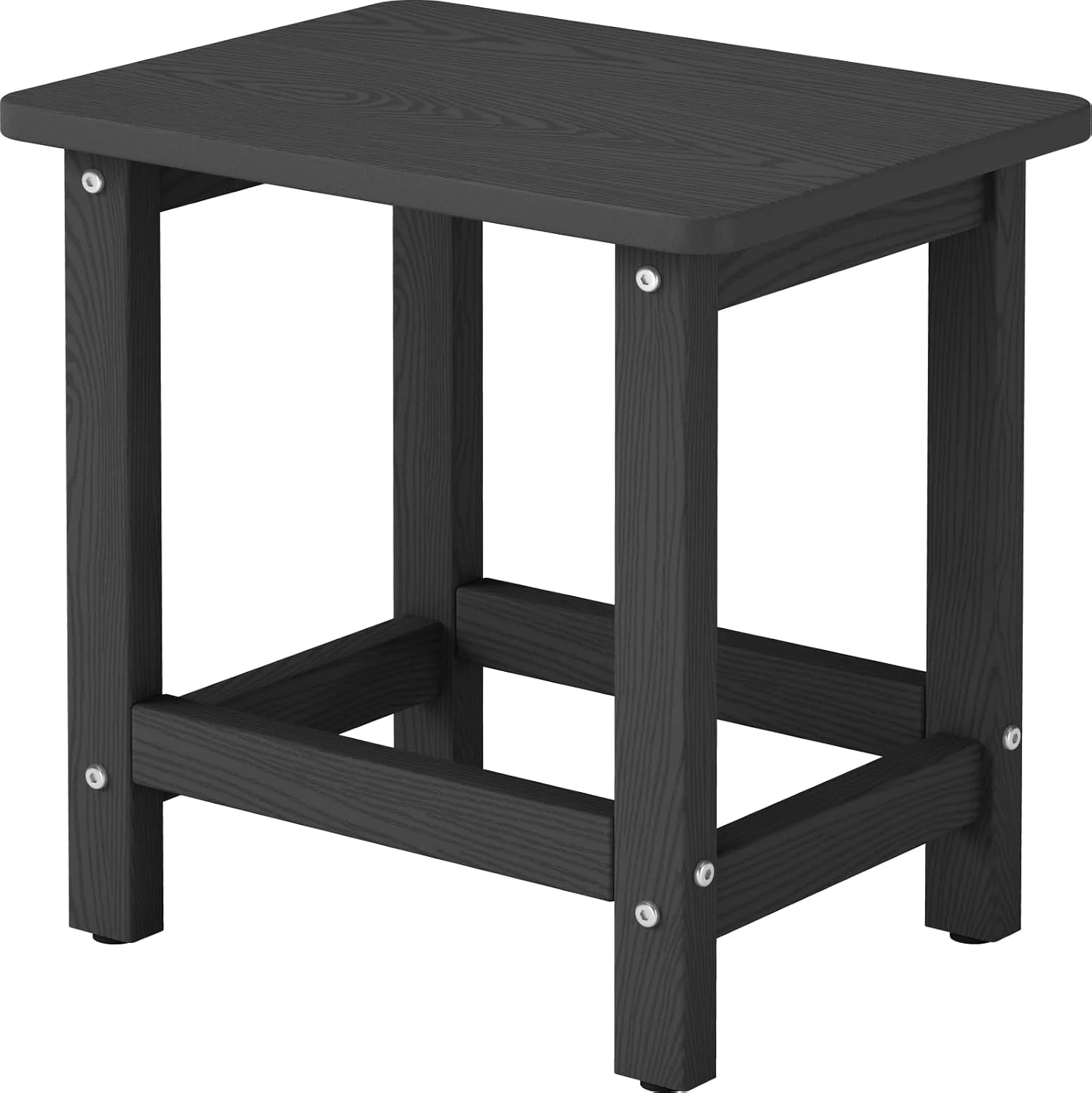 Weatherproof Outdoor Side Table, HDPE Small Outdoor Table for Adirondack, 16.6-Inch Patio Square End Tables for Garden,