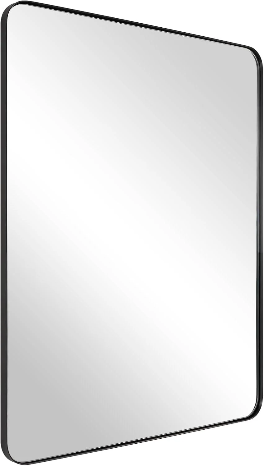 ANDY STAR Wall Mirror for Bathroom, 24x36 Inch Black Bathroom Mirror, Stainless Steel Metal Frame with Rounded Corner, R