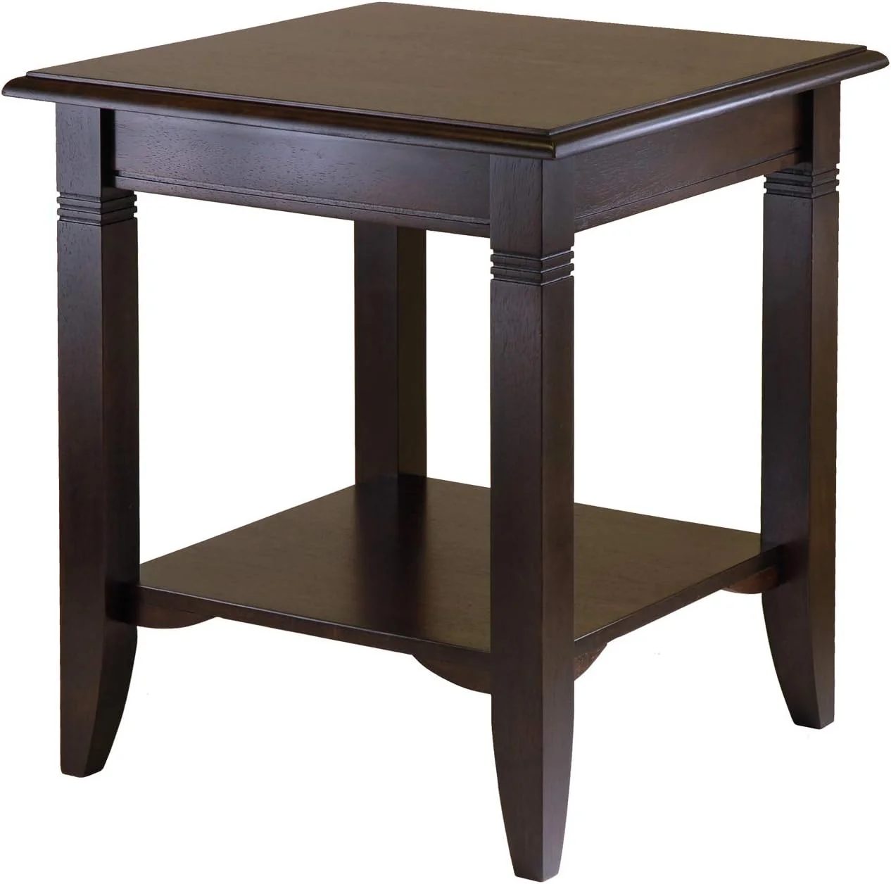 Winsome Nolan End Table, 20" Wide, 22" Tall, for Living Room, Bedroom, Cappuccino