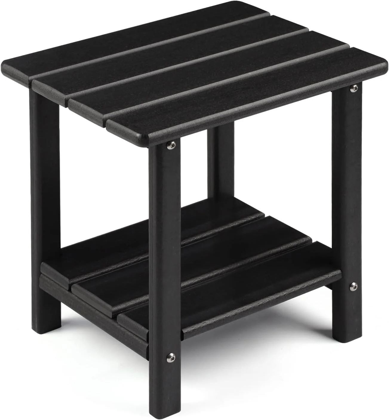 Apolimi Adirondack Outdoor Side Table, 2-Tier Sturdy Patio End Table Weather Resistant, 16.5" Solid Side Table for Patio