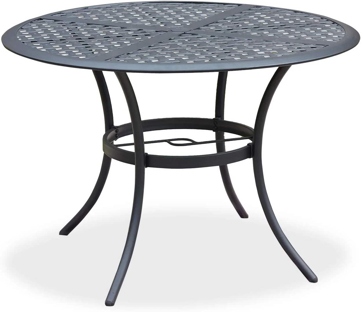 Romayard 42 Inch Outdoor Dining Table Round Patio Bistro Table Powder-Coated Steel Frame Top Patio Dining Table Outdoor