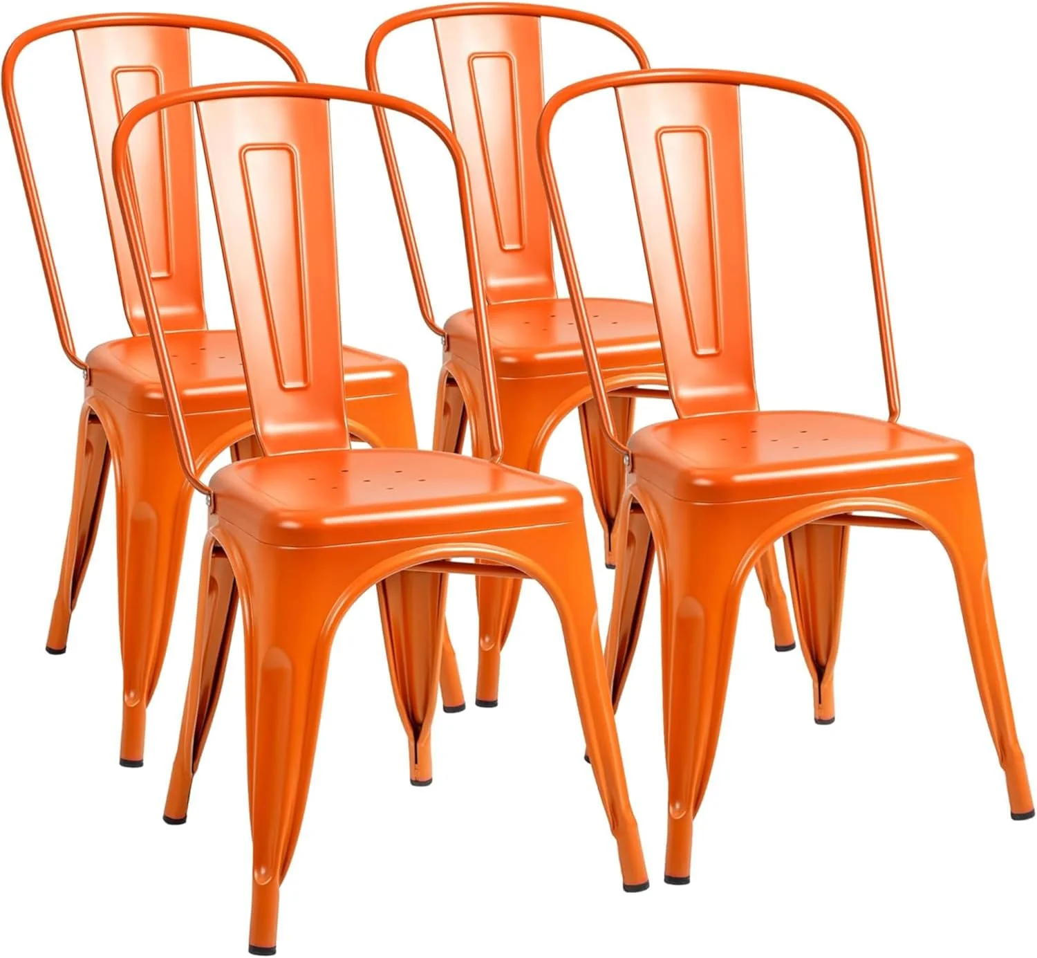 Furmax Metal Dining Chair Indoor Outdoor Use Stackable Classic Trattoria Chair Chic Dining Bistro Cafe Side Metal Chairs
