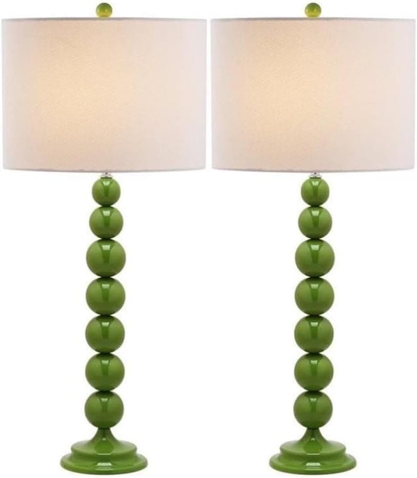 SAFAVIEH Lighting Collection Jenna Modern Contemporary Green Stacked Ball 32-inch Bedroom Living Room Home Office Desk N