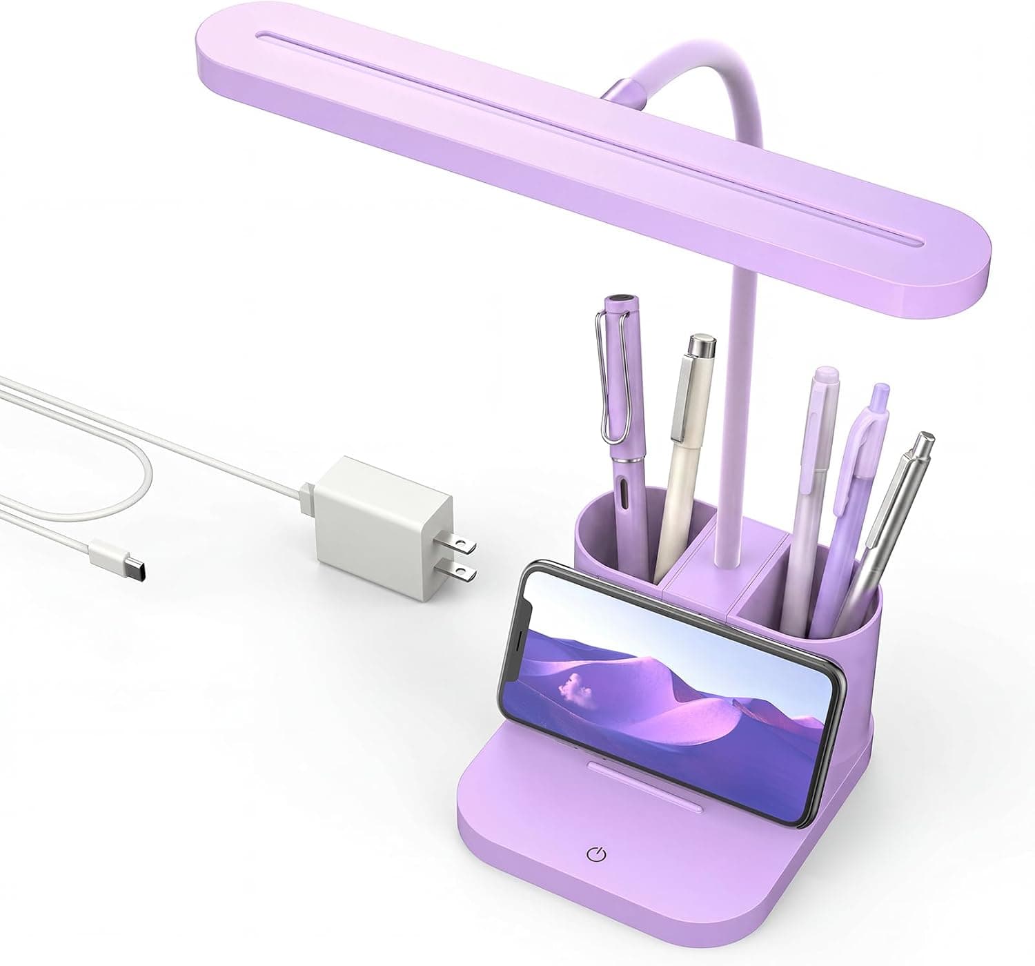 AXX Purple Desk Lamp, Cute Table Light for Home Office Bedroom