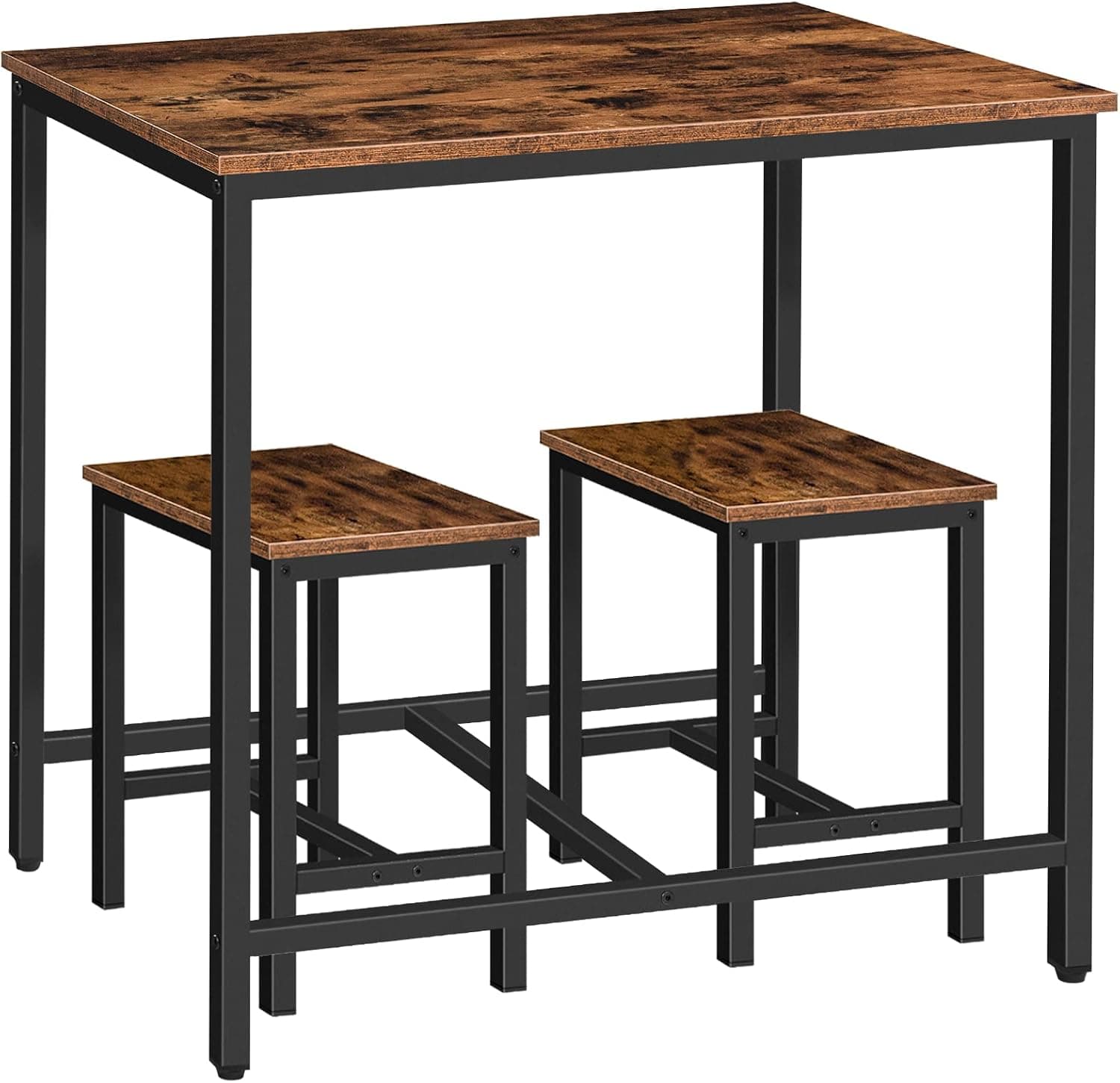 HOOBRO 3-Piece Industrial Dining Table Set, Kitchen Table, Space Saving Dinette for Kitchen, Dining Room, Small Space, B