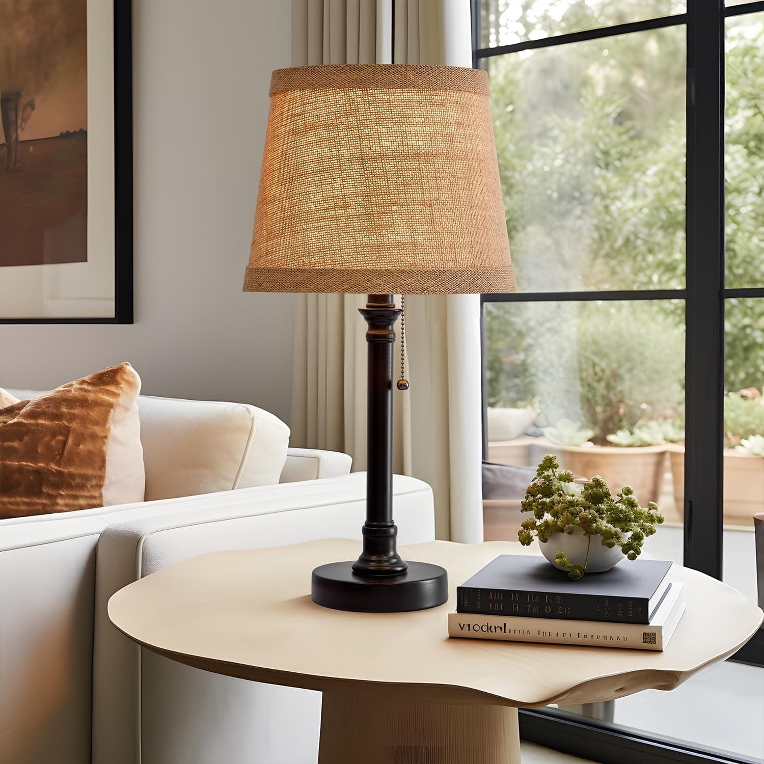 Oneach 19.5" Small Table Lamp for Bedroom - Bedside Lamps for Nightstand