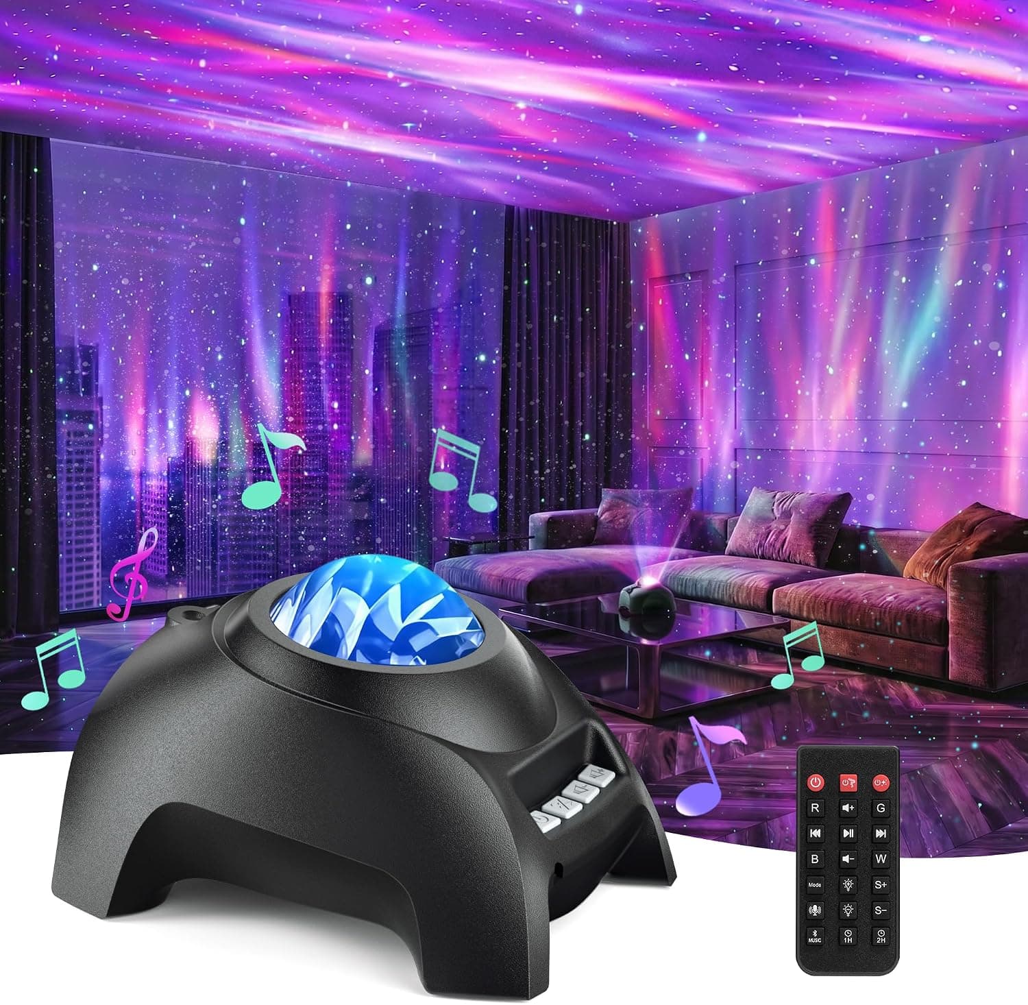 Northern Galaxy Light Aurora Projector, Star Projector with 33 Light Effects, Starry Nebula LED Lamp for Bedroom with Re