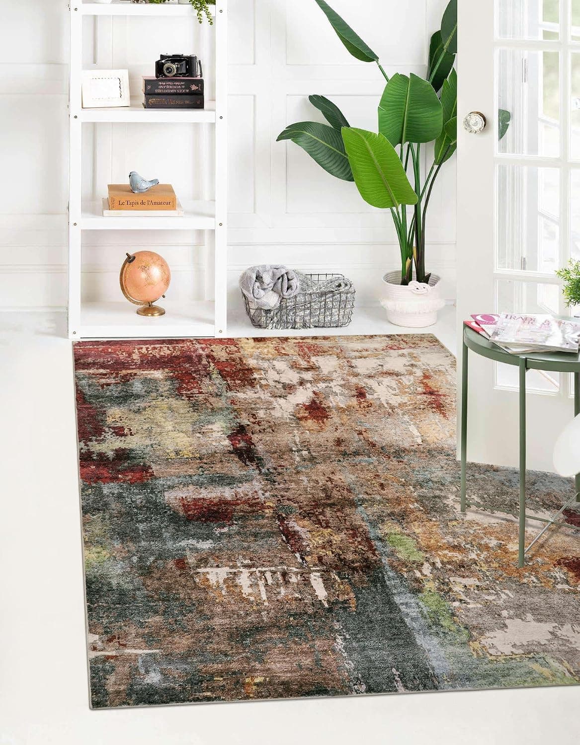 Lahome Modern Abstract 5x7 Area Rugs for Living Room, Washable Bedroom Rug Soft Non Slip Low Pile, Faux Wool Contemporar
