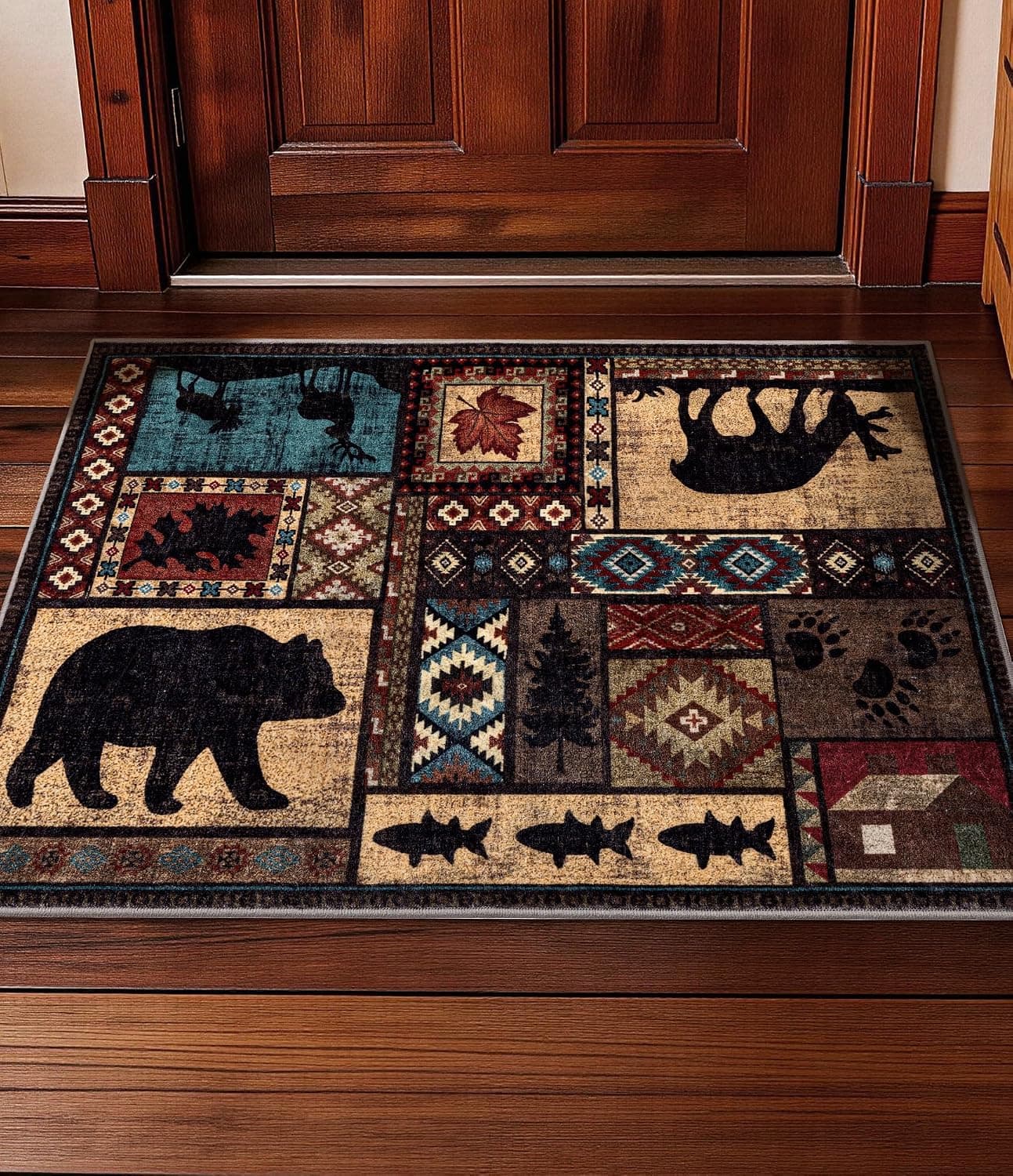 YIHOUSE Washable Rustic Cabin Area Rug 2 x 3 Entryway